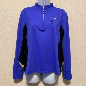 Jamie Sadock Purple/Bluish Athletic Zip Shirt size Large